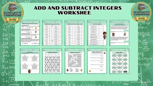ADDING AND SUBTRACTING INTEGERS - 5th & 6th Grade Middle School Math ...