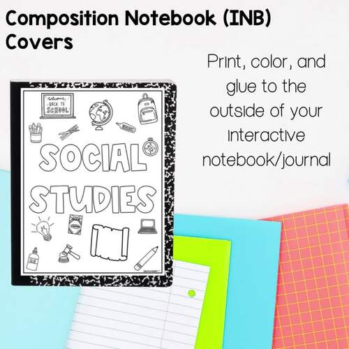 Interactive Notebook Journal Cover Social Studies by Mint for Math