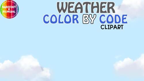 Color by Code Weather Clipart | Science Clipart Color by Code Templates