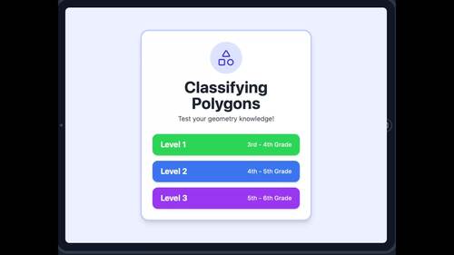 Classifying Polygons Game | Geometry Math Test Prep Activity for Google Sites