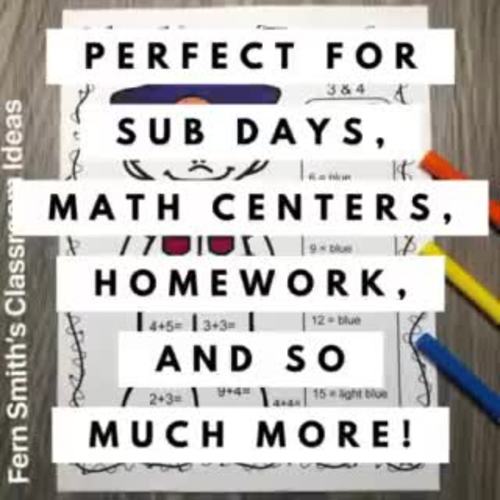 Addition Color By Number by Fern Smith's Classroom Ideas | TPT