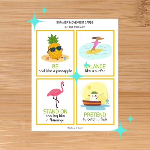 Summer Movement Cards Game - Summer Brain Breaks Activity - Summer ...