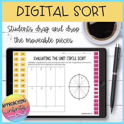 Evaluating Trigonometric Functions On The Unit Circle Digital and Printable  Sort