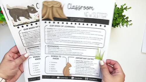 Editable Newsletter Templates - Woodland, Weekly & Monthly, Back to School