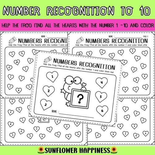 Number recognition to 10 activities for kids. Math Worksheets | TPT