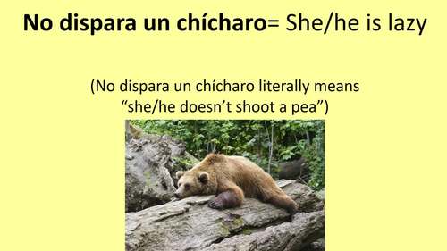 Preview of Cuban slang "No dispara un chícharo"  / Argot cubano  "No dispara un chícharo"