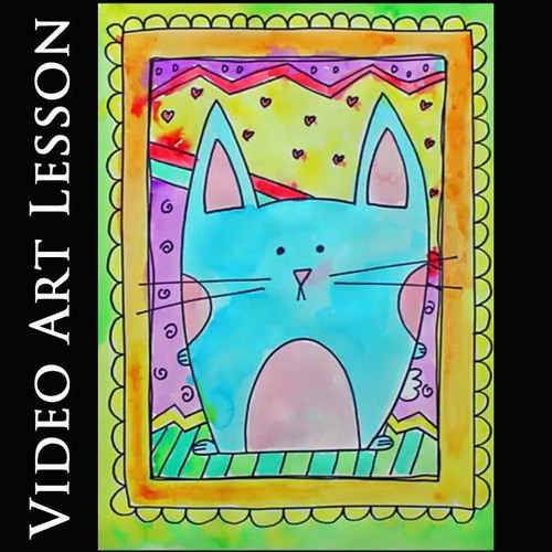 Preview of BUNNY RABBIT with PATTERNS Video Art Lesson | Drawing & Painting Project