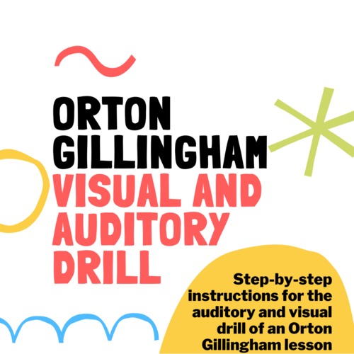 Preview of Orton Gillingham Visual & Auditory Drill Instructions for lesson plan FREE!