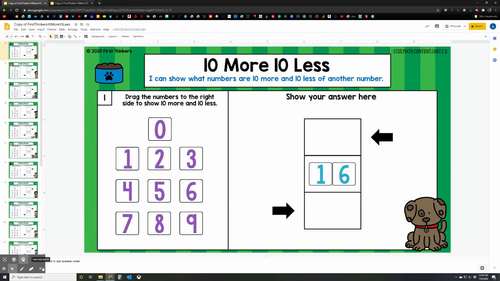 Ten More Ten Less Google Slides Seesaw Digital Math Game