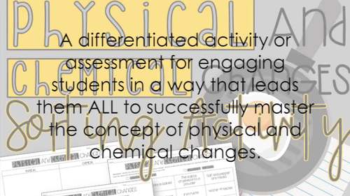 Physical and Chemical Changes Sorting Activity by Science from the South