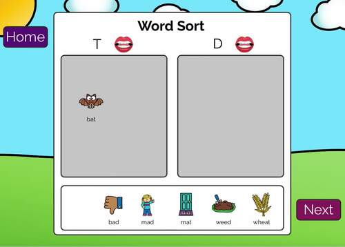 Final Consonant Devoicing Minimal Pairs Activities D T Boom Card Silly ...