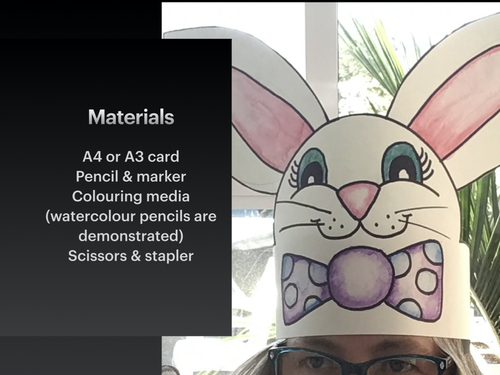 Preview of Easter Bunny Headband Art project | Spring Art Lesson | Early Finisher | VIDEO 