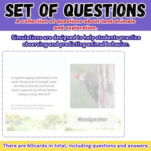30 Land Animal Riddles Task Cards - Who Am I? Science & Observation by ...