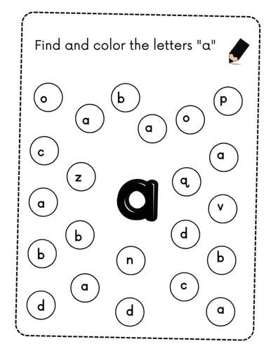 Find & Color the Alphabet – Letter Recognition Worksheets (A–Z).