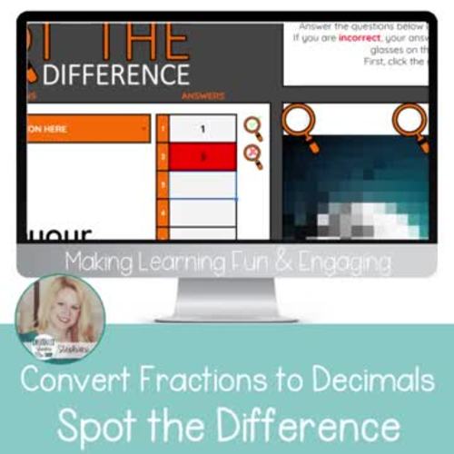 Convert - Change - Fractions to Decimals Self-Checking Digital Halloween