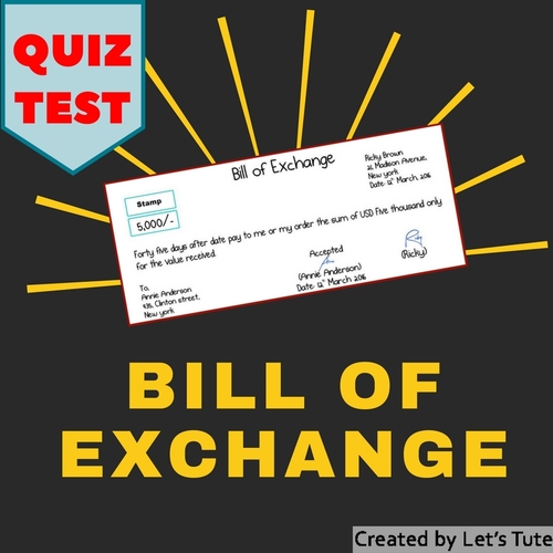 Preview of Accounts | Bill of Exchange Quiz | Test