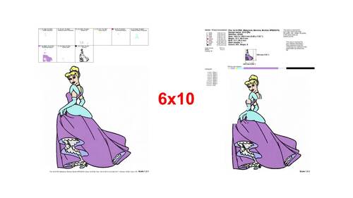 Elegant Disney Princess Cinderella Blue Gown Embroidery Designs ...