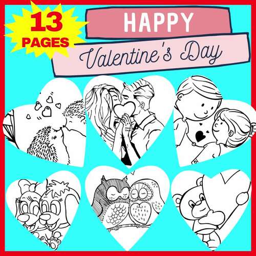 Libro para colorear del Día de San Valentín para niños: Página para colorear