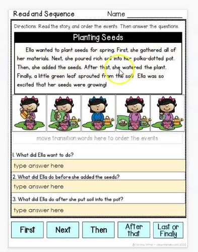 Sequence of Events Spring Reading Passages - Printable & Digital Activities