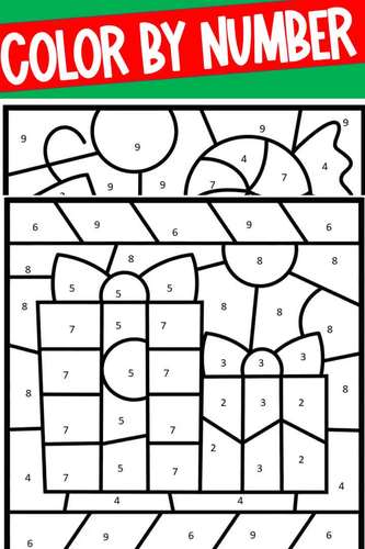 Christmas Color by Number by Primary Piglets | Teachers Pay Teachers