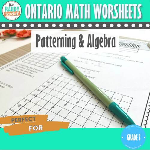 Math Worksheets Patterning and Algebra Gr 5 Ontario Curriculum