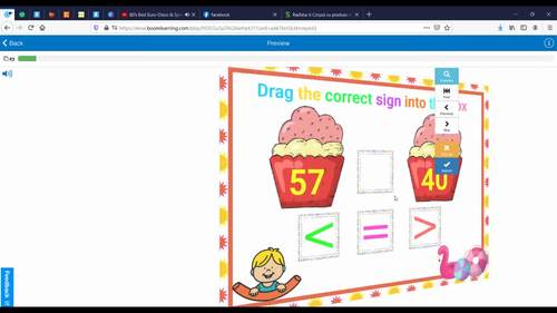 Summer Math Comparing Numbers Up to 120 Boom Cards 1st Grade Math