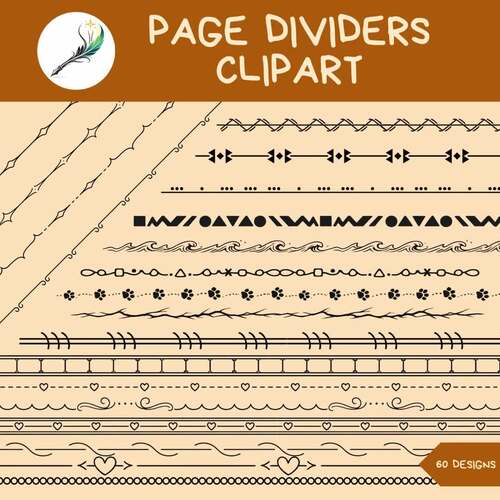 Minimal Black & White Divider Lines | 60 Page Divider Designs ...