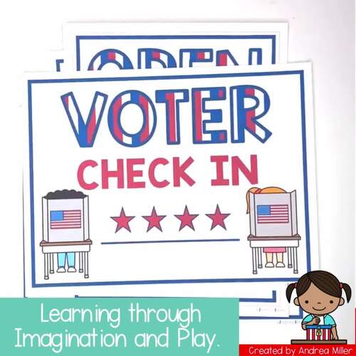 Dramatic Play Voting Booth Election Day Activities | TPT