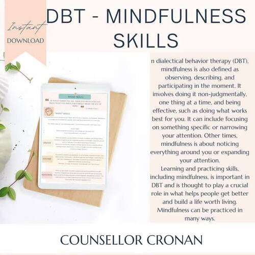 DBT Mindfulness skills workbook, DBT therapy, Dialectical behavior therapy