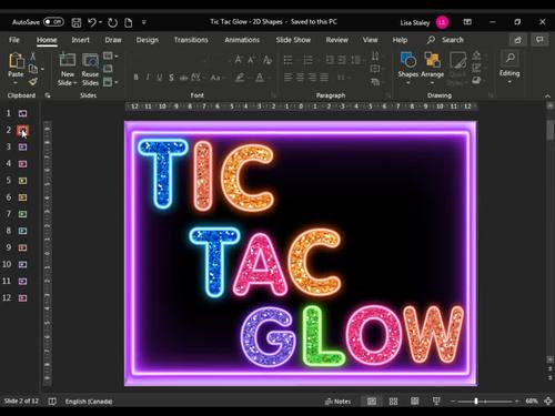 2D Shapes Tic Tac Toe, Glow Day Games for Shapes