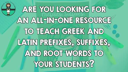 5th-6th Grade Greek & Latin Roots, Prefixes, and Suffixes Activities Set 4