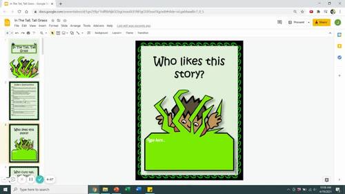 No Prep Google Slides™ | In the Tall Tall Grass Book Companion | TpT