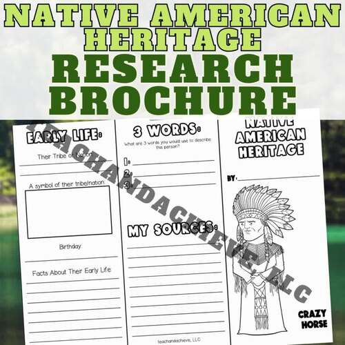 Native American Heritage Month Biography Research Brochure Native American