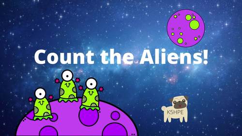 Preview of Count The Aliens! Counting Numbers 0-10, Video and SLIDES