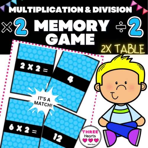Multiplication and Division Memory Game 2x Table | TPT