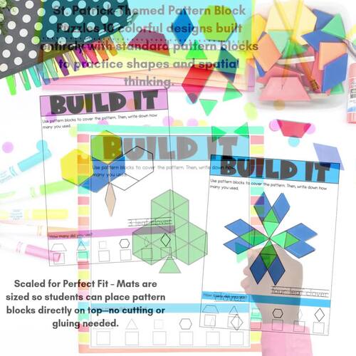 St. Patrick's Day Pattern Block Mats Math Centers by I Love 1st Grade