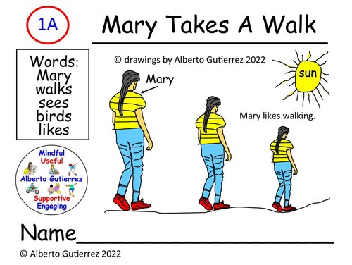 Preview of Read Aloud Video Mary Takes A Walk #1A