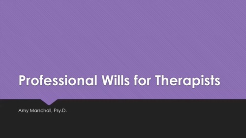 Preview of Professional Wills for Therapists