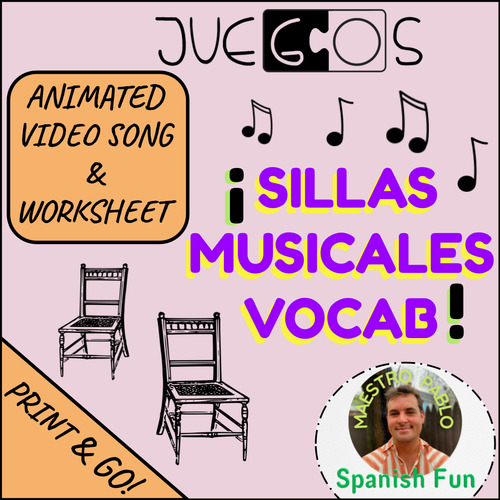 Preview of Ritmo de Sillas Musicales: The Ultimate Game of Vocab Musical Chairs!