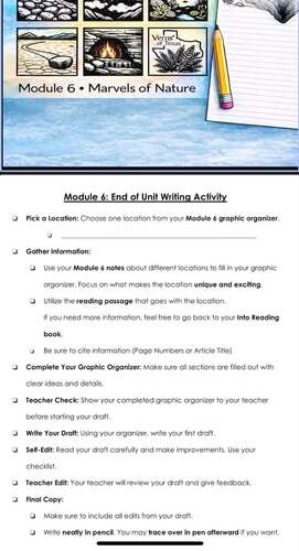 4th Grade HMH Into Reading Module 6: End of Unit Writing Extension