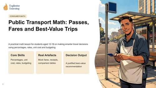 Public Transport Math — Career Math Lab (High School Personal Finance) Editable