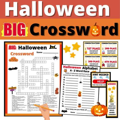 Halloween Crossword Puzzle Trivia Fall Activity Resource No Prep by ...