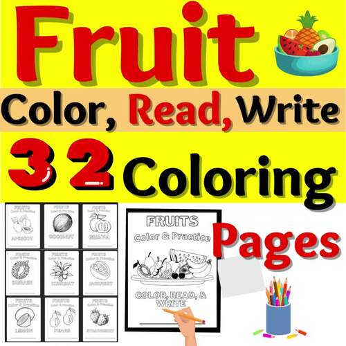 Fruit Craft Activity Coloring Read Write Booklet Resource Food Art No Prep