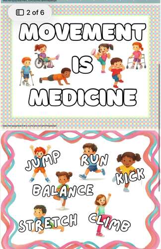 School PT OT Room Decor | Pediatric Physical Therapy Posters | Printables