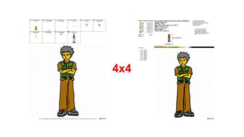 Classic Brock Anime Character Arms Crossed Embroidery Designs - Instant ...