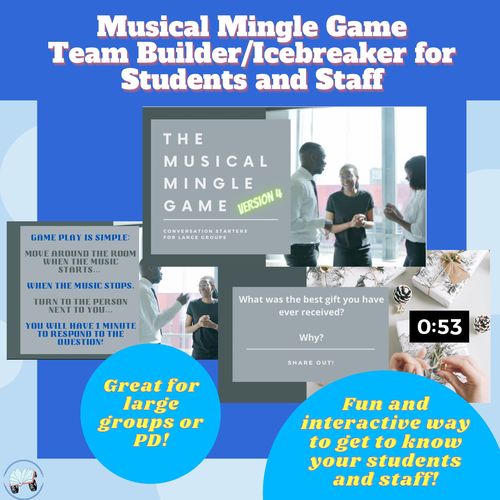 Preview of Musical Mingle Game - Team Building/Icebreaker for Students or Staff - Version 4
