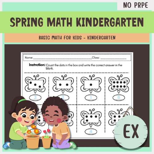 Spring Math Worksheets for Kindergarten | 10 Fun & Easy Pages for Counting