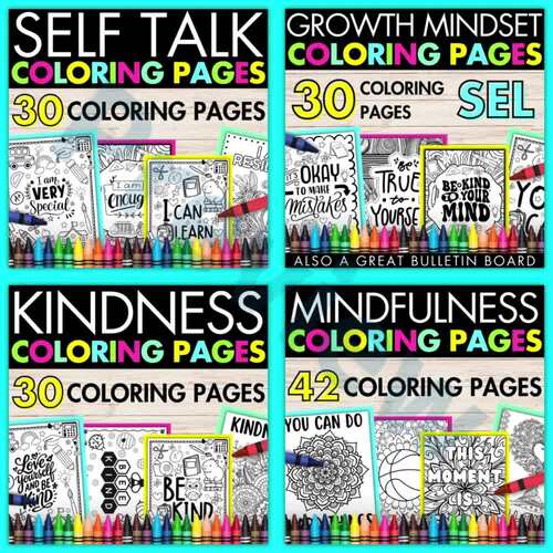Growth Mindset Coloring Mega Bundle SEL Self Regulation Coloring Pages ...