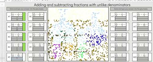 Digital Math Pixel Art | 5th Grade Fluency Adding & Subtracting ...