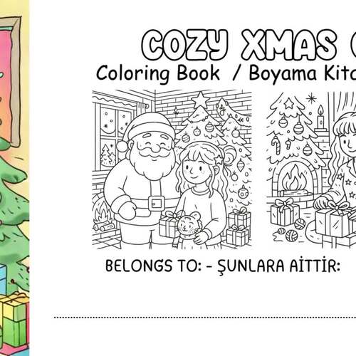 Cozy Christmas Girl Coloring Book, Festive Holiday Activity, Cute Winter